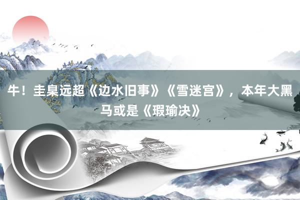 牛！圭臬远超《边水旧事》《雪迷宫》，本年大黑马或是《瑕瑜决》