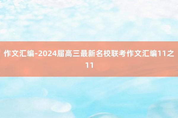 作文汇编-2024届高三最新名校联考作文汇编11之11